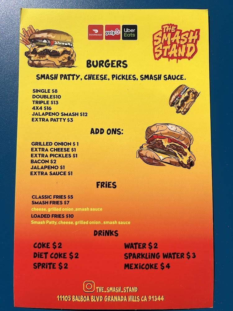 The Smash Stand Menu image 1